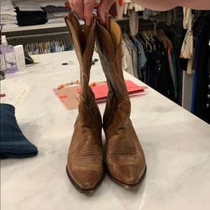 Brown Leather Charlie Horse Cowboy Boots size 9